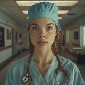 医院穿着医务装的医生美女图片